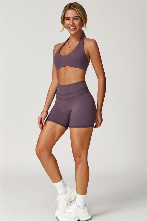 The Boost Halter Sports Bra Enigma Shorts 2-Piece Set