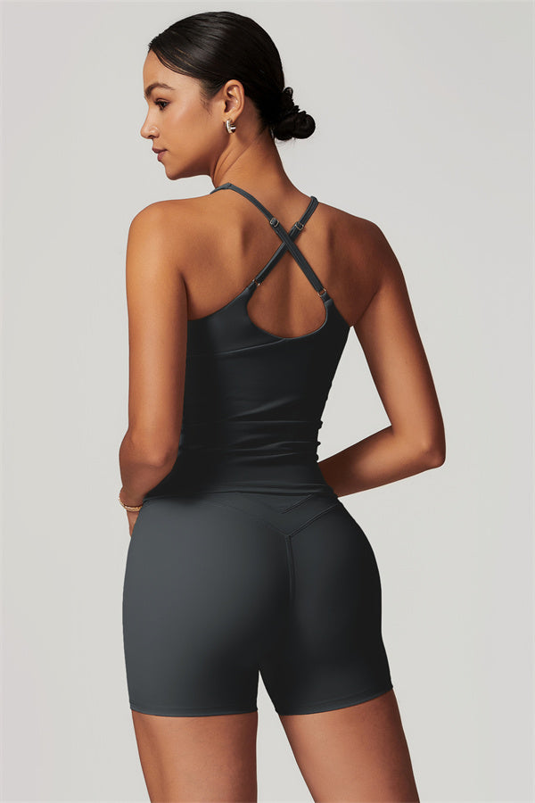 The Enigma Cross Back Vest Shorts 2-Piece Set