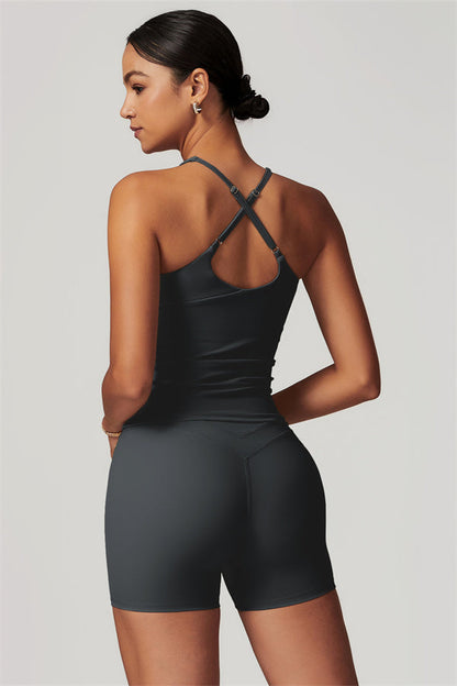 The Enigma Cross Back Vest Shorts 2-Piece Set