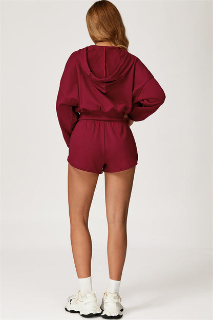 The Glacier Crop Hoodie Shorts 2-Piece Set