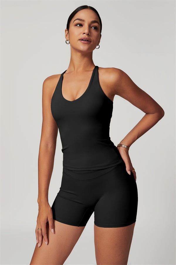 The Enigma Cross Back Vest Shorts 2-Piece Set