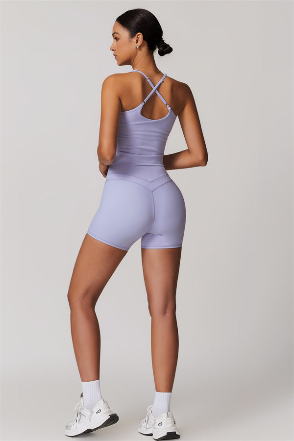 The Enigma Cross Back Vest Shorts 2-Piece Set