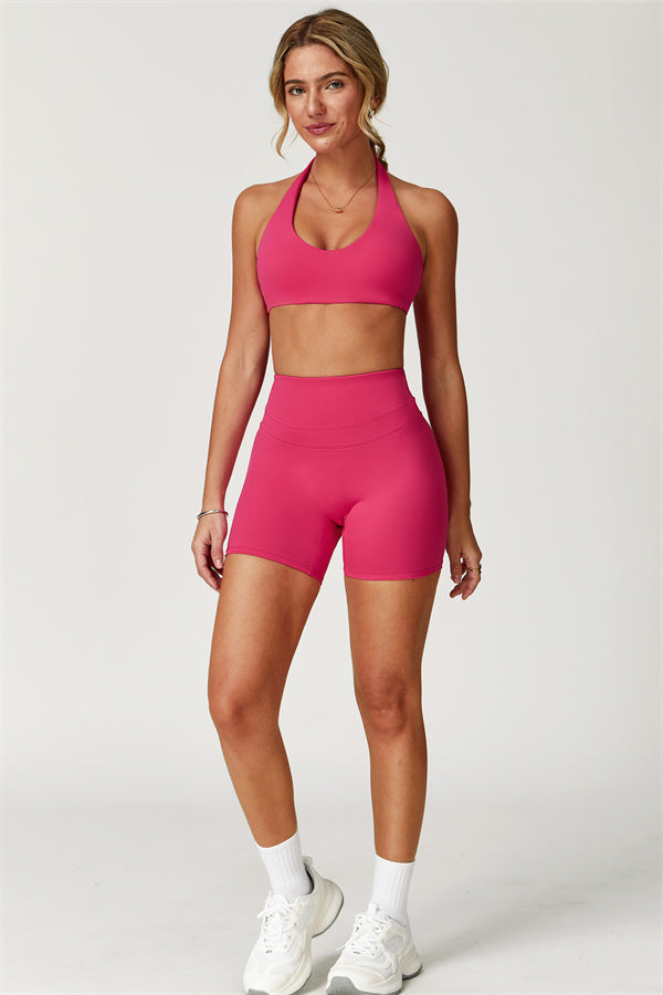 The Boost Halter Sports Bra Enigma Shorts 2-Piece Set