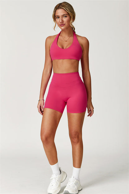 The Boost Halter Sports Bra Enigma Shorts 2-Piece Set