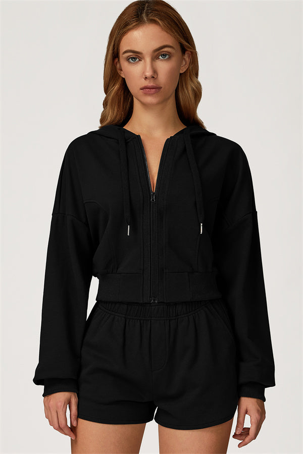 The Glacier Crop Hoodie Shorts 2-Piece Set