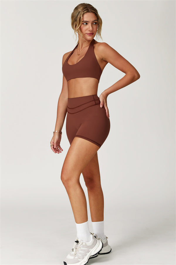 The Boost Halter Sports Bra Enigma Shorts 2-Piece Set
