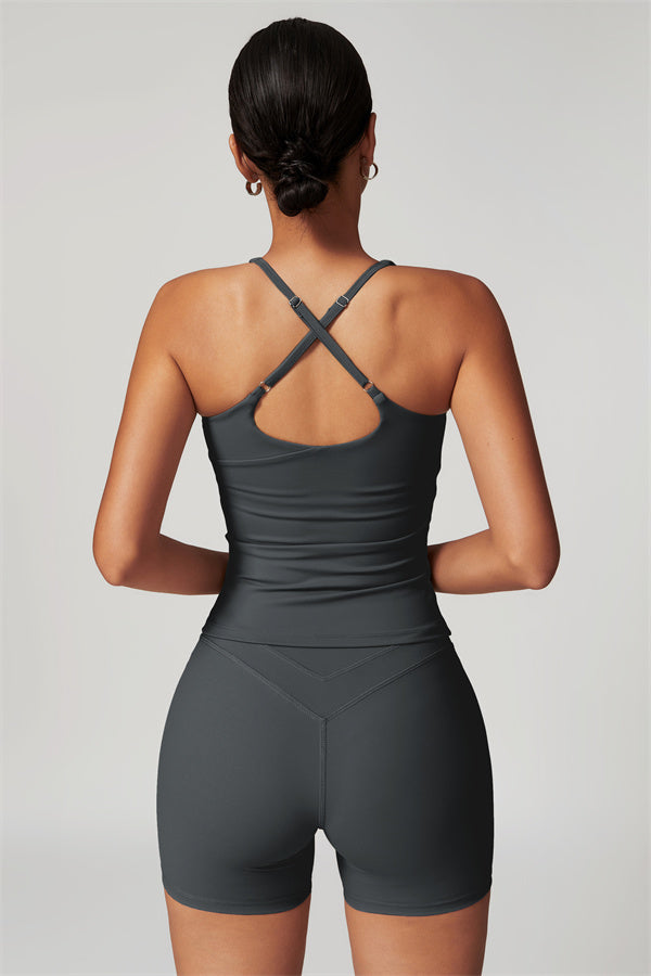 The Enigma Cross Back Vest Shorts 2-Piece Set