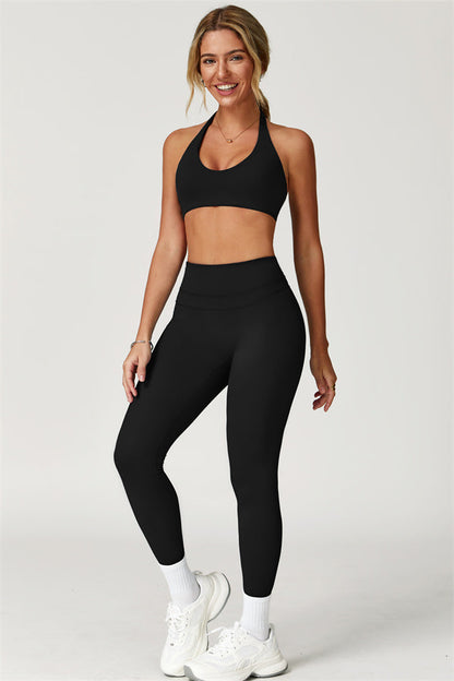 The Boost Halter Sports Bra Enigma Leggings 2-Piece Set