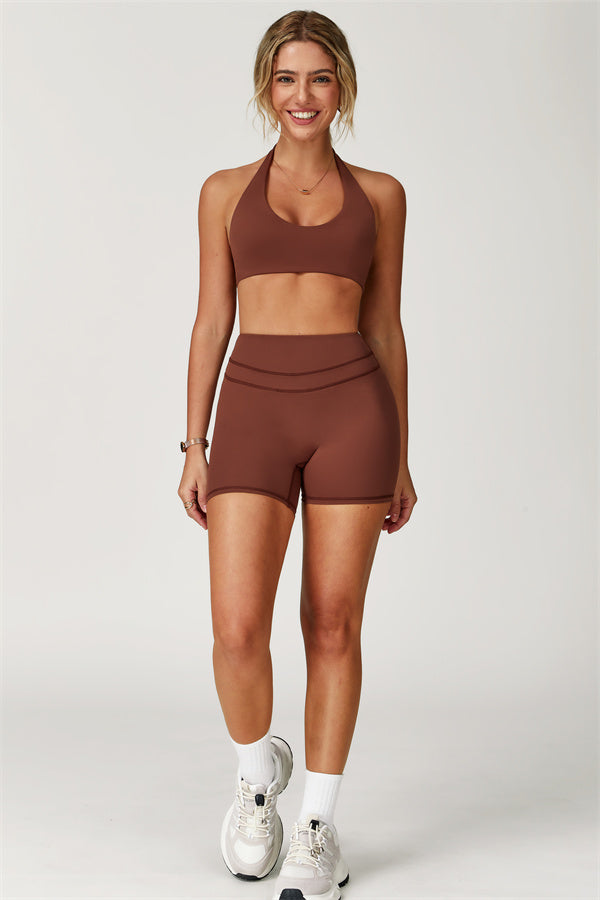 The Boost Halter Sports Bra Enigma Shorts 2-Piece Set
