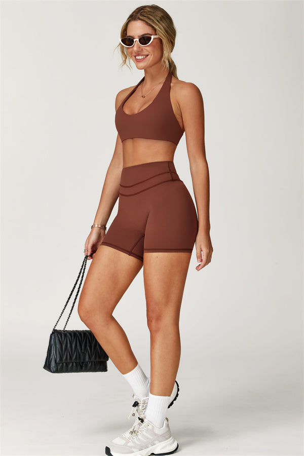 The Boost Halter Sports Bra Enigma Shorts 2-Piece Set