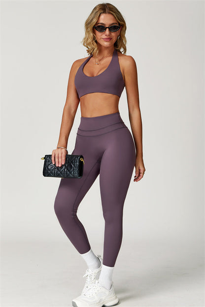 The Boost Halter Sports Bra Enigma Leggings 2-Piece Set
