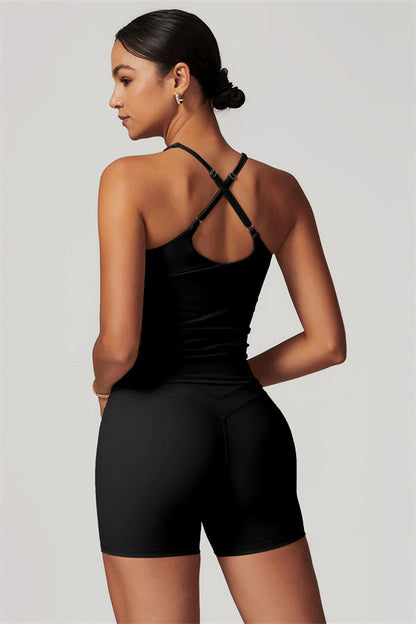The Enigma Cross Back Vest Shorts 2-Piece Set