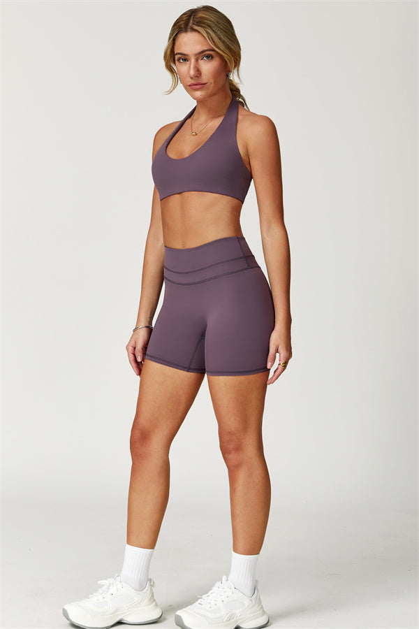 The Boost Halter Sports Bra Enigma Shorts 2-Piece Set