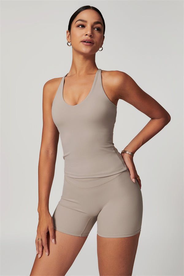 The Enigma Cross Back Vest Shorts 2-Piece Set