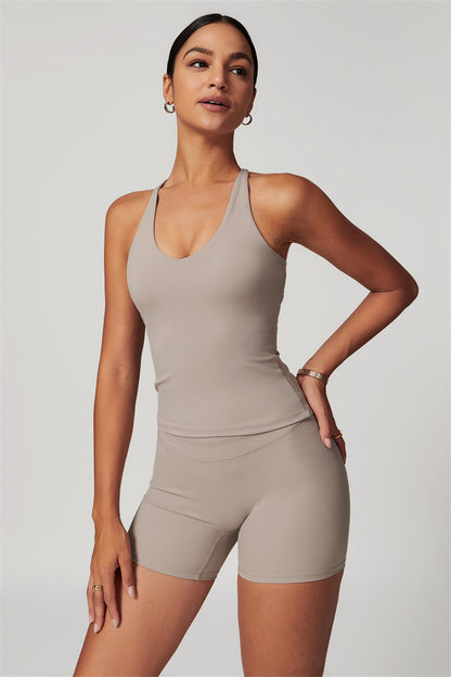 The Enigma Cross Back Vest Shorts 2-Piece Set