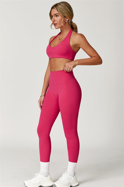The Boost Halter Sports Bra Enigma Leggings 2-Piece Set