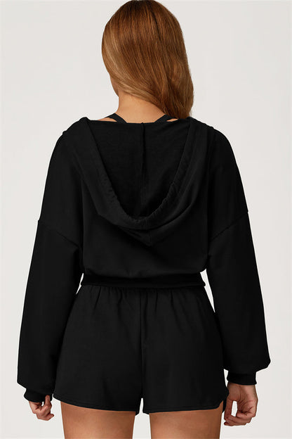 The Glacier Crop Hoodie Shorts 2-Piece Set