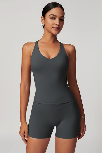 The Enigma Cross Back Vest Shorts 2-Piece Set