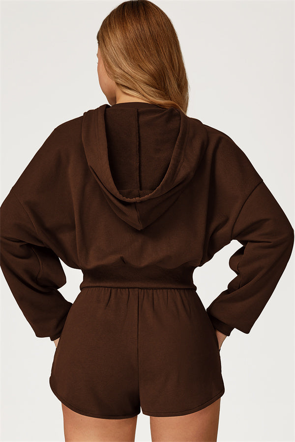 The Glacier Crop Hoodie Shorts 2-Piece Set