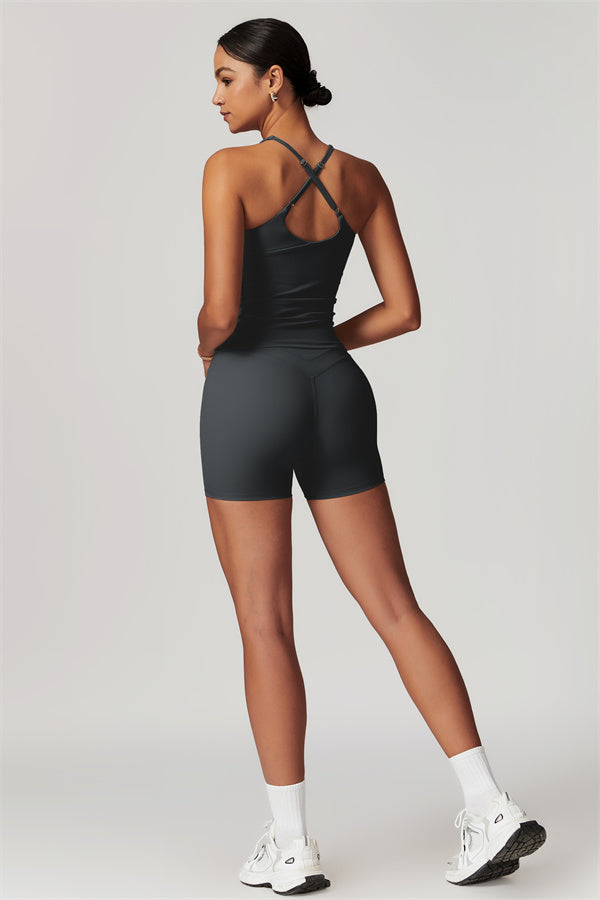 The Enigma Cross Back Vest Shorts 2-Piece Set