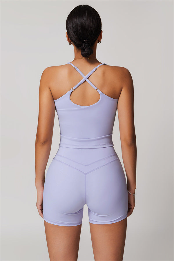 The Enigma Cross Back Vest Shorts 2-Piece Set