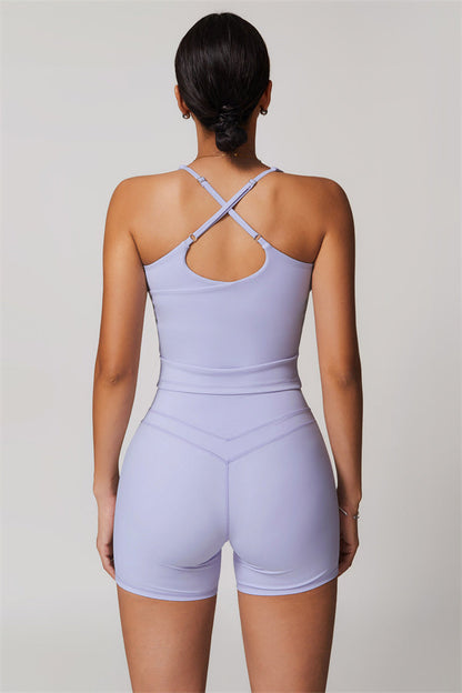 The Enigma Cross Back Vest Shorts 2-Piece Set