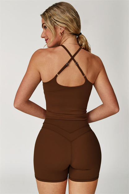 The Enigma Cross Back Vest Shorts 2-Piece Set