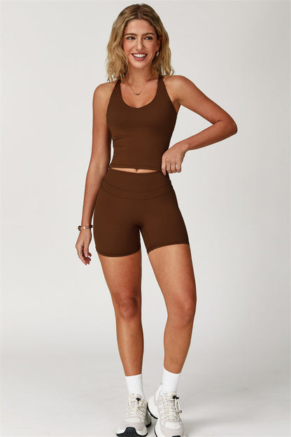 The Enigma Cross Back Vest Shorts 2-Piece Set