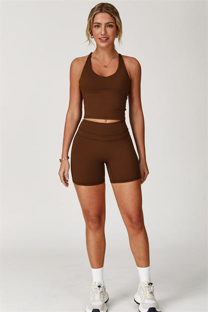 The Enigma Cross Back Vest Shorts 2-Piece Set