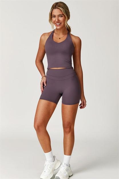 The Enigma Cross Back Vest Shorts 2-Piece Set