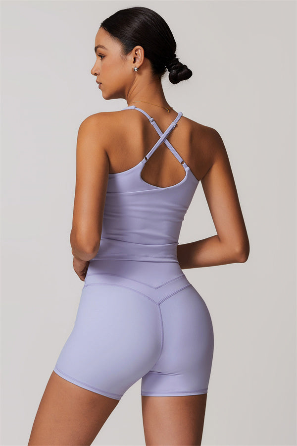 The Enigma Cross Back Vest Shorts 2-Piece Set