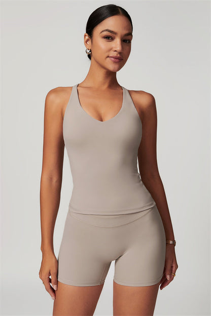 The Enigma Cross Back Vest Shorts 2-Piece Set