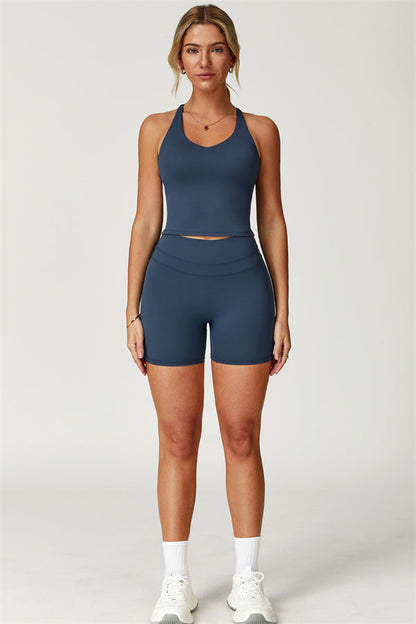 The Enigma Cross Back Vest Shorts 2-Piece Set