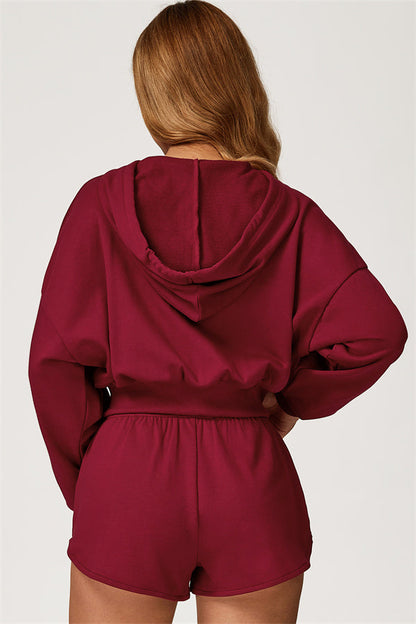 The Glacier Crop Hoodie Shorts 2-Piece Set