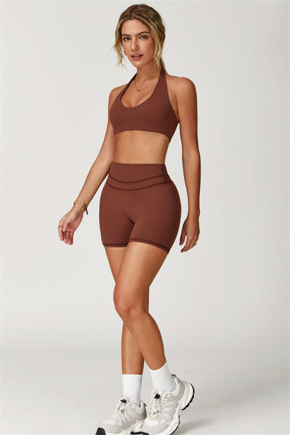 The Boost Halter Sports Bra Enigma Shorts 2-Piece Set